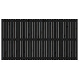 ZNTS Wall Headboard Black 204x3x110 cm Solid Wood Pine 824932