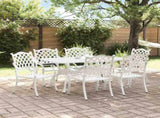 Garden Dining Set 7 pcs White Aluminium 3334658