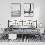 Metal Bed Frame without Mattress with Headboard Black 183x213cm 353444