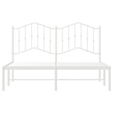 Metal Bed Frame without Mattress with Headboard White 135x190cm 373837