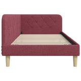 Corner Bed Frame with Headboard Wine Red 100 x 200 cm Fabric 42016580