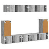TV Cabinet Set Wall-mounted 5 pcs Grey Sonoma Engineered Wood 3409093