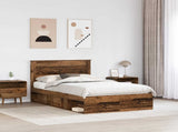Bed Frame with Headboard Old Wood 120 x 190 cm Solid Pine Wood 3410110