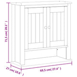 Bathroom Wall Cabinet BERG White 69.5x27x71.5 cm Solid Wood 358550