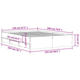 Bed Frame with Drawers without Mattress Concrete Grey 120x190 cm Small Double 3207318