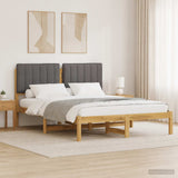 Bed Frame with Upholstered Headboard Whitewash and Light Grey 904150
