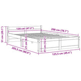 Bed Frame without Mattress Solid Wood 120x200 cm 815039