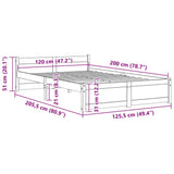 Bed Frame without Mattress Solid Wood 120x200 cm 815039