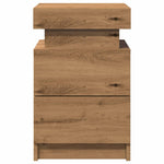 ZNTS Bedside Cabinet with LED Artisian Oak 35x39x55 cm Engineered Wood 857656