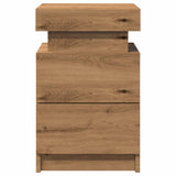 ZNTS Bedside Cabinet with LED Artisian Oak 35x39x55 cm Engineered Wood 857656