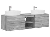 Bathroom Cabinet Set 3 pcs Grey Sonoma 49.5 x 44.5 x 65 cm 3405880