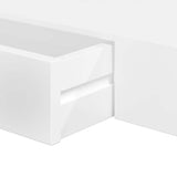 White MDF Floating Wall Display Shelf 1 Drawer Book/DVD Storage 242188