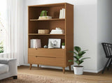 Bookcase MOLDE 85 x 35 x 170.5 cm Solid Pine Wood Caramel 42020943