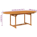Garden Dining Set Natural Wood Solid Acacia Wood Large Expandable 3058011