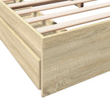 Bed Frame with Drawers without Mattress Sonoma Oak 180x200 cm Super King 3280638