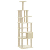 Cat Tree with Sisal Scratching Posts Cream 183 cm 171482