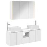 Bathroom Cabinet Set 4 pcs White Engineered Wood 3406423