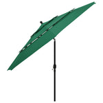 3-Tier Garden Parasol with Aluminium Pole Green 3.5 m 313877