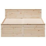 Bed Frame without Mattress with Headboard 140x200 cm Solid Wood Pine 3308765