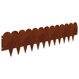 Lawn Edging 10 pcs 103 x 25 cm Steel Rusty 8008711