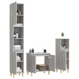 3 Piece Bathroom Furniture Set Grey Sonoma Engineered Wood 3185587