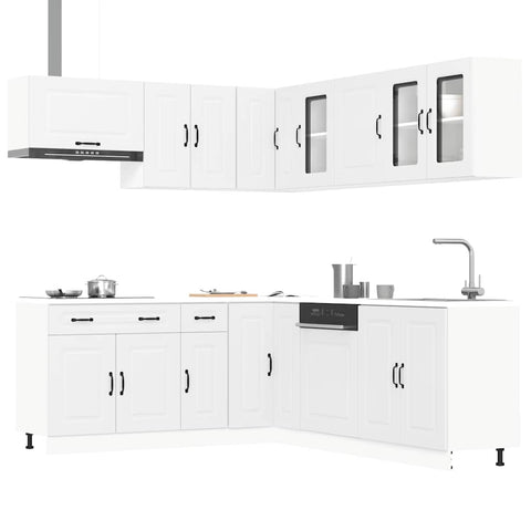 ZNTS 11 Piece Kitchen Cabinet Set Kalmar White Engineered Wood 3314911