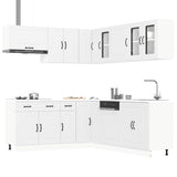 11 Piece Kitchen Cabinet Set Kalmar White Engineered Wood 3314911