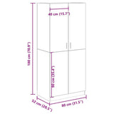 Wardrobe Artisan Oak 80x52x180 cm Engineered Wood 855883