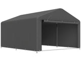 6.6 x 7.8ft Outdoor Garden Storage Shed, Waterproof Bike Tent with Roll-up Zipper Door, Galvanised T3398P553470