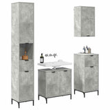 Bathroom Furniture Set Concrete Grey Engineered wood, Metal 3393116