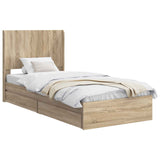 Bed Frame with Storage and Headboard Sonoma Oak 90 x 200 cm 3414057