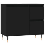 ZNTS 3 Piece Bathroom Furniture Set Black Engineered Wood 3190214