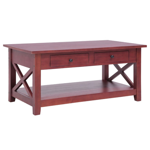ZNTS Coffee Table Brown 100x55x46 cm Solid Mahogany Wood 283837