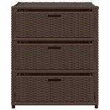 Garden Storage Cabinet Brown 55x59x69 cm Poly Rattan 365556