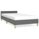 Bed Frame without Mattress Dark Grey Twin XL Fabric 347451