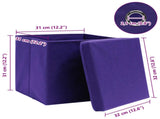 Storage Boxes with Lids 10 pcs Purple 32x32x32 cm Fabric 288356