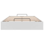 Ottoman Bed Frame without Mattress White Double Faux Leather 3310830