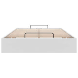 Ottoman Bed Frame without Mattress White Double Faux Leather 3310830
