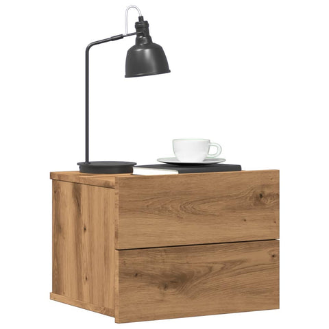 ZNTS Wall-mounted Bedside Cabinet Artisan Oak 40x32x30 cm 855946