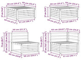 Outdoor Sofa Set 8 pcs White 59 x 59 x 37 cm Solid Acacia Wood 3392249