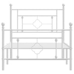 Metal Bed Frame without Mattress with Footboard White 100x190cm 374400