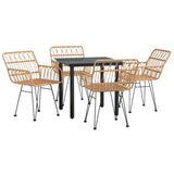 5 Piece Garden Dining Set Poly Rattan 3157860