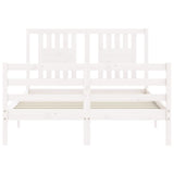 Bed Frame without Mattress White 140x190 cm Solid Wood 3194552