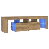 TV Cabinet with LED Lights Artisan Oak 140x36.5x40 cm Engineered Wood 856304