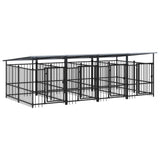 Outdoor Dog Kennel with Roof Steel 7.51 m 3124591