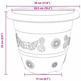 Round Flower Pot 24 pcs Brick Red 30 x 25 cm Plastic 42020291