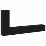 TV Cabinet Set 3 pcs Black oak 100 x 30 x 30 cm Engineered wood 3333054