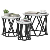 Nesting Side Table 3 pcs Grey Sonoma Engineered Wood and Steel 868258