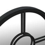 Round Garden Mirror Black Iron 60 cm diameter Decorative Inlays 318360