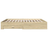 Bed Frame Sonoma oak Engineered wood Super King Size Bed Frame 3280365